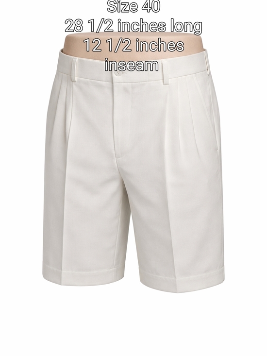 Other - Men's White Pleated Dress Shorts
